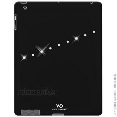 Luxusní kryt WHITE DIAMONDS Sash Black s krystaly SWAROVSKI pro iPad 2, 3, 4