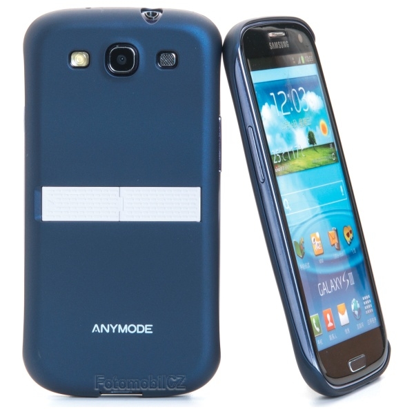 Zadní kryt ANYMODE se stojánkem na stůl pro Samsung i9300 Galaxy S3, modrý