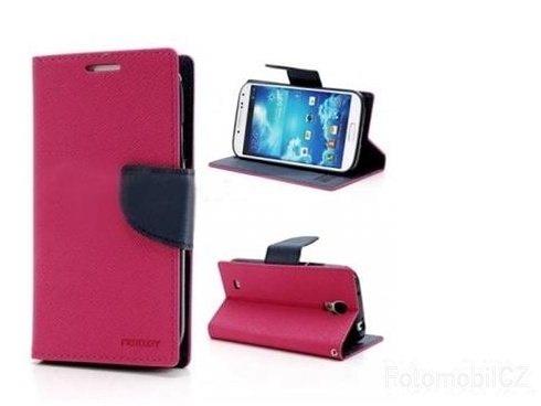 Mercury Fancy diářové Pouzdro pro iPhone 5 / 5S / SE Hot PINK růžová barva / Navy