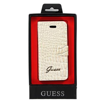 GUFLHP5CRB Guess Croco Folio Pouzdro pro iPhone 5 Beige (EU Blister)