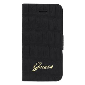 GUFLHP4CMB Guess Croco Folio Pouzdro pro iPhone 4 / 4S Black