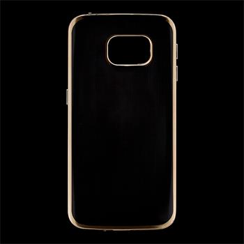 Kisswill TPU silikonové transparentní pouzdro / GOLD zlatá barva pro Samsung G925 Galaxy S6 Edge