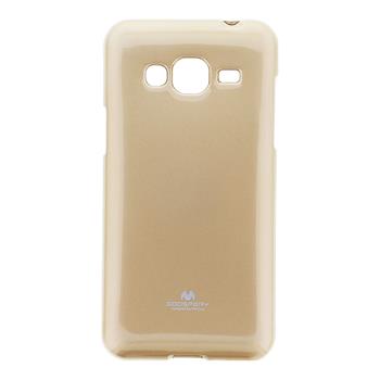 Mercury Jelly silikonové pouzdro pro Samsung J320 Galaxy J3 2016 GOLD zlatá barva + ochranné sklo