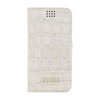 GUBKMSCOBE Guess Shiny Croco Book Universal Pouzdro Beige vel. M