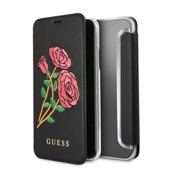 GUFLBKPXEROBK Guess Flower Desire knížkové pouzdro Black pro iPhone X  /  XS