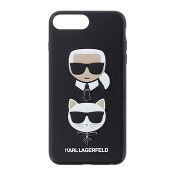 KLHCI8LKICKC Karl Lagerfeld Karl and Choupette pevný kryt Black pro iPhone 7 / 8 Plus