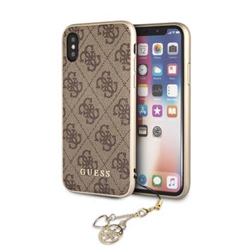 GUHCPXGF4GBR Guess Charms pevný kryt 4G Brown pro iPhone X
