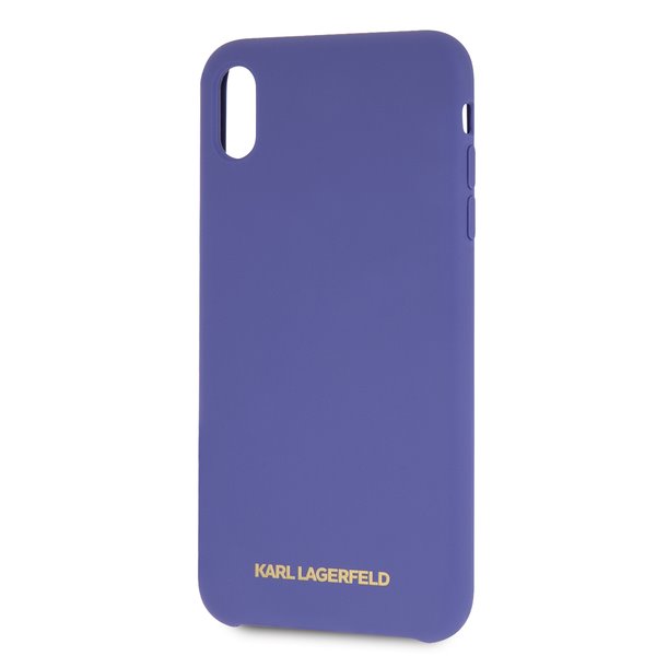 KLHCI61SLVOG Karl Lagerfeld GOLD zlatá barva Logo Silicone pouzdro Violet pro iPhone XR