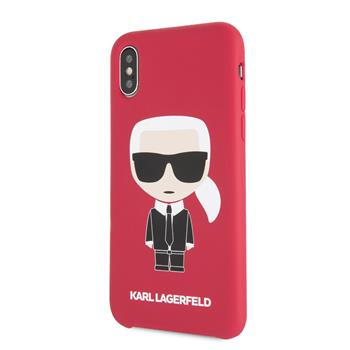 KLHCPXSLFKRE Karl Lagerfeld Iconic Full Body Silikonové Pouzdro pro iPhone X / XS Red