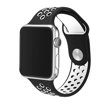 Tactical 164 Double Silikonový Řemínek pro Apple Watch 1 / 2 / 3 / 4 / 5 / 6 / SE 42 / 44mm Black / WHITE bílá barva