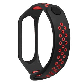 Tactical 281 Double Silikonový Řemínek pro Xiaomi Mi Band 3 / 4 Black / Red