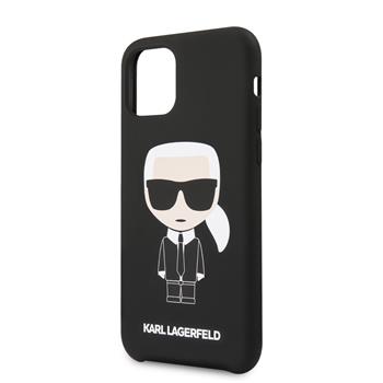 KLHCN61SLFKBK Karl Lagerfeld Iconic Silikonvý Kryt pro iPhone 11 Black