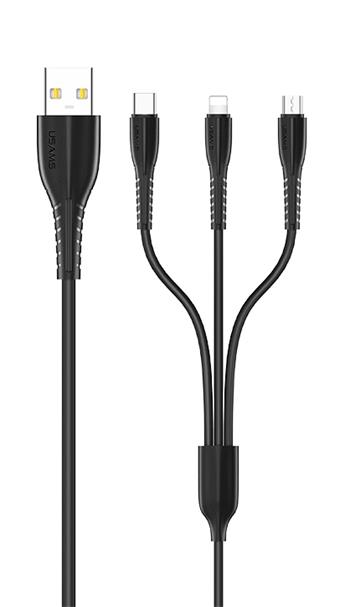 USAMS SJ367 U35 Nabíjecí Kabel 3v1 Black