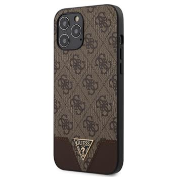 GUHCP12LPU4GHBR Guess 4G Triangle Zadní Kryt pro iPhone 12 Pro Max 6.7 Brown