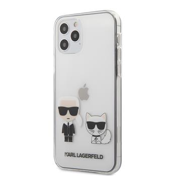 KLHCP12MCKTR Karl Lagerfeld PC / TPU Karl &Choupette Kryt pro iPhone 12 / 12 Pro 6.1 Transparent