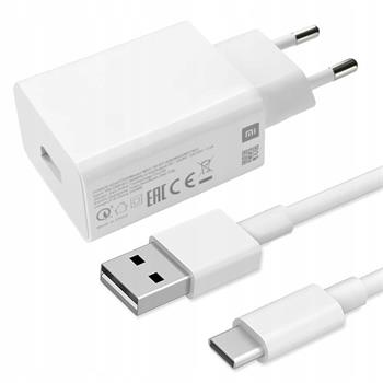 Xiaomi MDY-10-EF 3A Cestovní Nabíječka + Type C Datový Kabel WHITE bílá barva (Bulk)