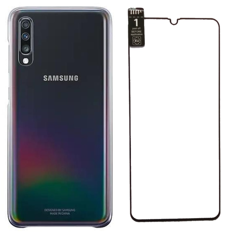 EF-AA705CBE Samsung Gradation Kryt pro Galaxy A70 Black + ochranné sklo na displej