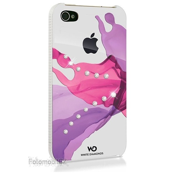 White Diamonds zadní kryt Liquids pink +fólie pro iPhone 4, 4S, bílá