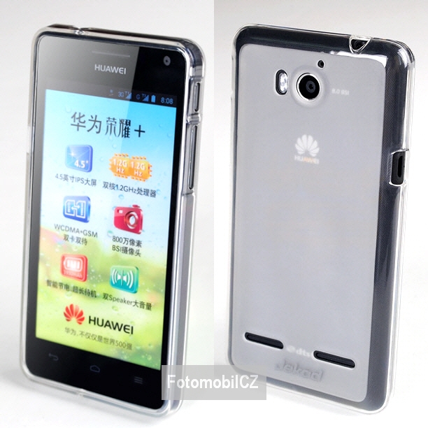 Silikonové pouzdro kryt JEKOD TPU + fólie White pro Huawei Ascend G600/Honor 2