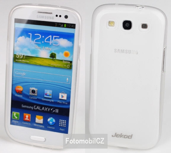 Silikonové pouzdro kryt JEKOD TPU + fólie White pro Samsung i9300 Galaxy S3