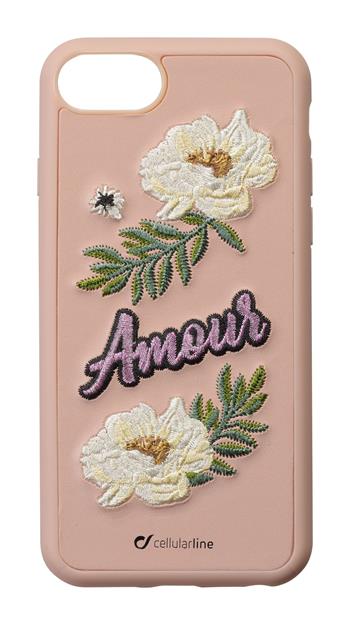 Zadní kryt s vyšívaným motivem CellularLine PATCH Amour pro iPhone 6 / 6S / 7 / 8