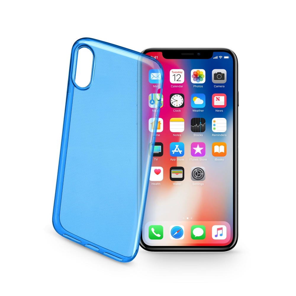 Barevné gelové pouzdro CELLULARLINE COLOR pro Apple iPhone X / XS, modré