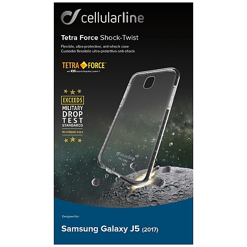 Ultra ochranné pouzdro Cellularline Tetra Force Shock-Twist pro Samsung J530 Galaxy J5 2017, 2 stupně ochrany, transparentní