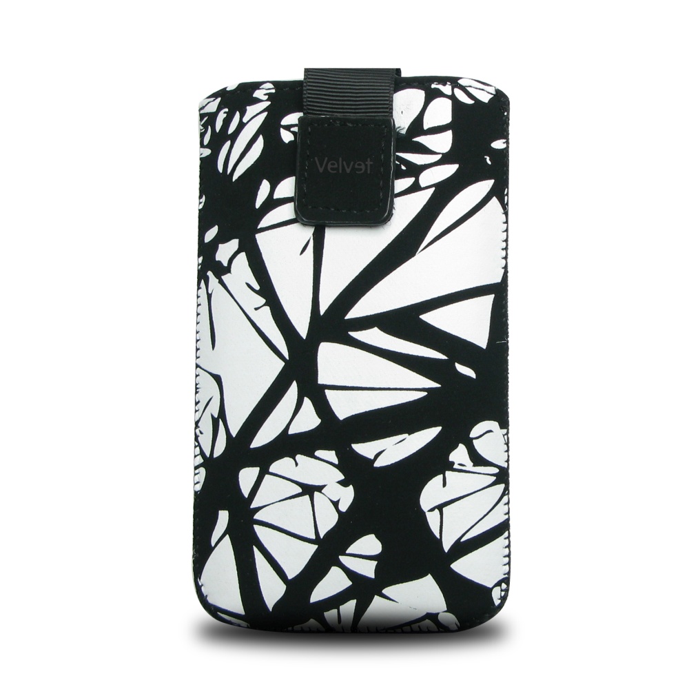 Univerzální pouzdro FIXED Velvet, mikroplyš, motiv White Cracks, velikost 5XL+