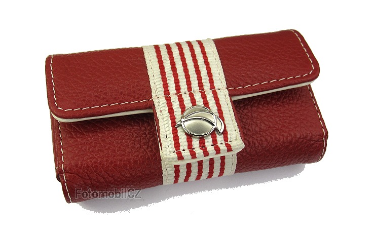 Krusell kožené pouzdro BREEZE červené pro Nokia 6300 a Samsung E1200