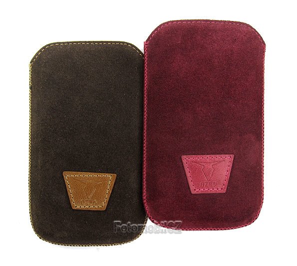 2x kožené pouzdro OZBO Belle M, hnědé a červené pro Sony IPhone 4, 4S