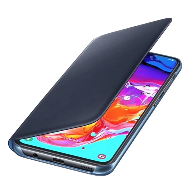 EF-WA705PBE Samsung Wallet Case for Galaxy A70 Black + sklo na displej