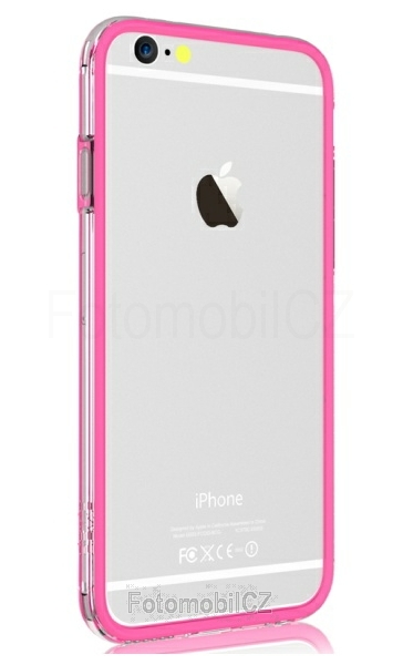 Ochranný rámeček bumper Devia Classic + fólie pro iPhone 6, růžový