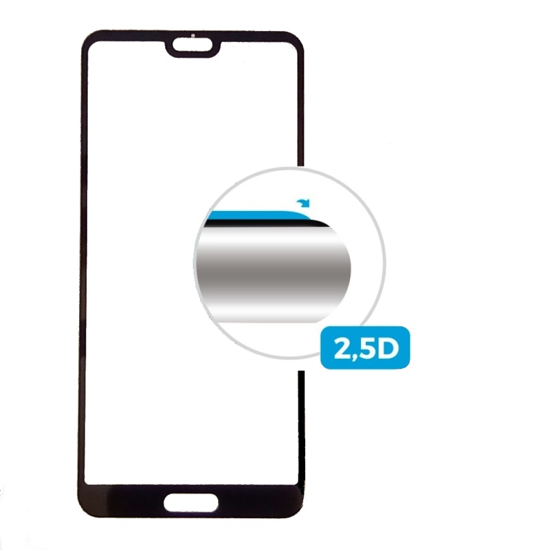 Ochranné tvrzené sklo FIXED Full-Cover pro Huawei P20, přes celý displej, černé, 0.33 mm