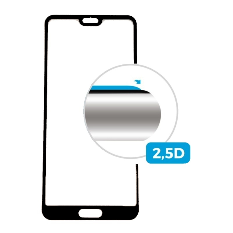 2,5D ochranné tvrzené sklo FIXED Full-Cover pro Huawei P20, přes celý displej, černé, 0.33 mm