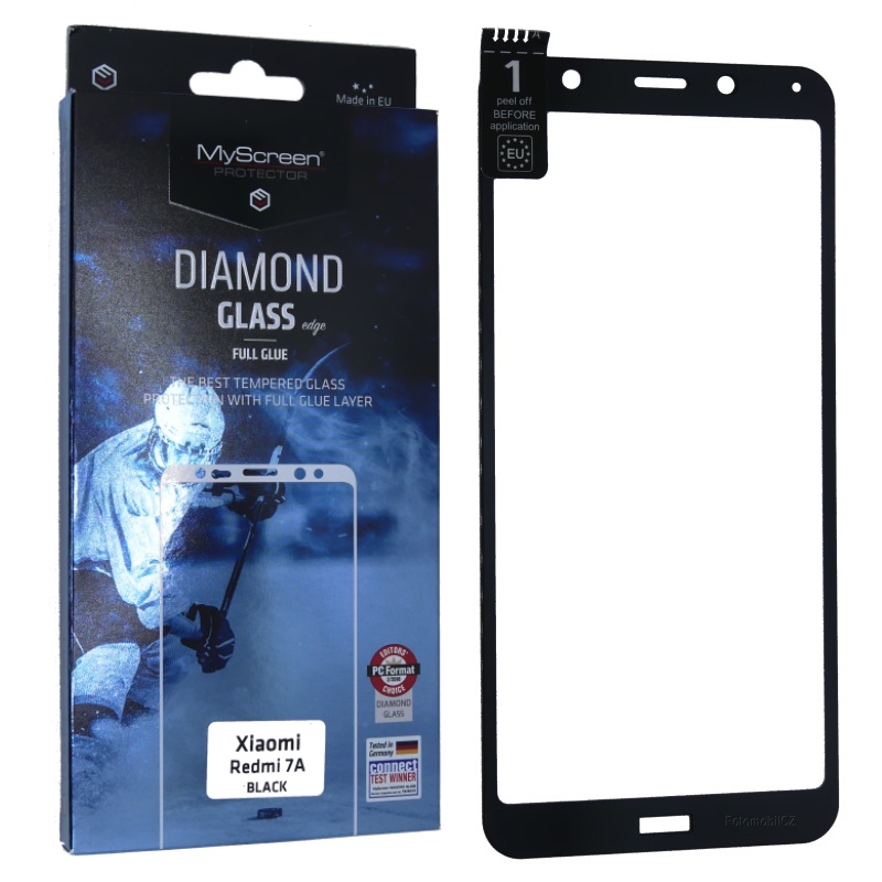 Ochranné sklo displeje MyScreen Diamond Glass FullGlue černé pro Xiaomi Redmi 7A