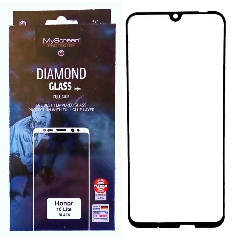 Ochranné sklo displeje MyScreen Diamond Glass FullGlue černé pro Honor 10 Lite
