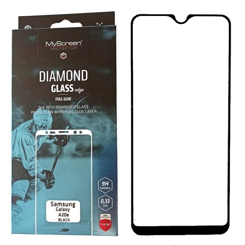Ochranné sklo displeje MyScreen Diamond Glass FullGlue černé pro Samsung Galaxy A20e