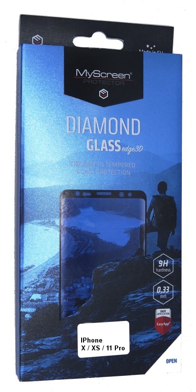 Ochranné sklo displeje MyScreen Diamond Glass Edge 3D černé pro IPhone X / XS / 11 Pro