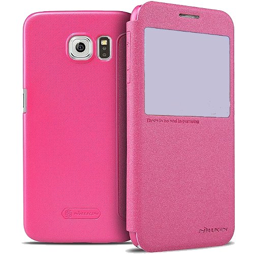 Nillkin Sparkle S-View Pouzdro PINK zlatá barva pro Samsung G920 Galaxy S6