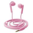 In-ear sluchátka CellularLine MANTIS s mikrofonem, soft materiál, 3,5 mm jack, plochý kabel, růžová