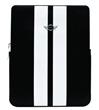 MiniCooper Stripes Black/White kožené pouzdro iPad 2, 3, 4