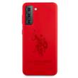 USHCS21SSLHRTRE U.S. Polo Double Horse Silikonový Kryt pro Samsung Galaxy S21 Red