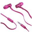 Stereo sluchátka CELLY s mikrofonem, 3,5mm jack, plochý kabel, růžová