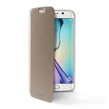 Puro flipové pouzdro pro Samsung Galaxy S6 edge s přihrádkou na kartu, zlatá