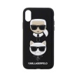 KLHCPXKICKC Karl Lagerfeld Karl and Choupette pevný kryt Black pro iPhone X  /  XS