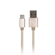 GUCNYTCGO Guess microUSB / Type C Nylon Datový Kabel GOLD zlatá barva (EU Blister)