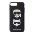 KLHCI8LKICKC Karl Lagerfeld Karl and Choupette pevný kryt Black pro iPhone 7 / 8 Plus