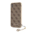 GUHCI65GF4GBR Guess Charms pevný kryt 4G Brown pro iPhone XS Max