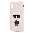 KLHCI61SLFKPI Karl Lagerfeld Full Body Iconic Silikonové Pouzdro pro iPhone XR PINK růžová barva