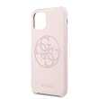 GUHCN61LS4GLP Guess 4G Silicone Tone Zadní Kryt pro iPhone 11 Light PINK růžová barva